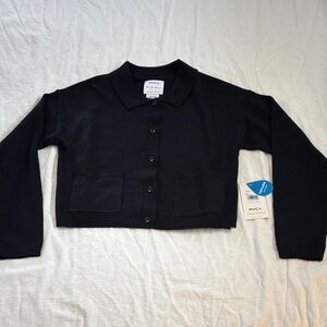 RVCA Women's Black Button-Up Brady Sweater